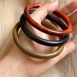 Bracelets En Bois Ethniques Rétro Texture Naturelle Faits À La Main Bijoux De Mode Élégants Polyvalents Pour Femmes