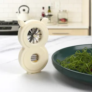 Manual stainless steel scallion shredder tool for fast kitchen vegetable slicing