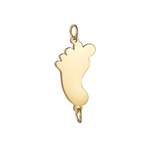 18K gold plated stainless steel baby feet connector charm for DIY jewelry making