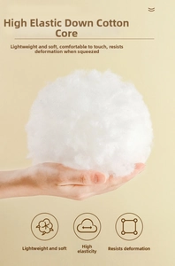 Detail of high-elastic down cotton filling for baby toys showing its soft and airy texture