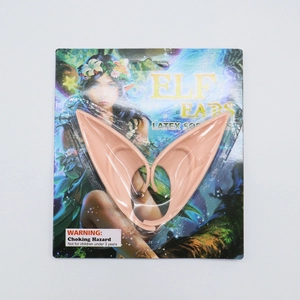 Realistic latex elf ears for Halloween cosplay costumes in skin tone retail packaging