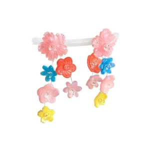 Colorful resin flower tassel drop earrings with vibrant floral pendants for summer style