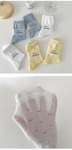 Detailed macro view of hollow lace pattern on breathable cotton crew socks for women