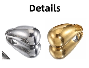 Polished stainless steel water drop pendants in gold and silver finish with reflection