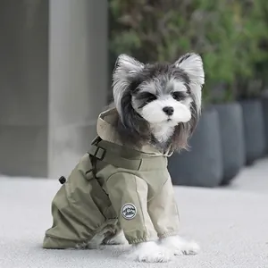 Dog Raincoat Waterproof Jumpsuit With Integrated Harness Reflective Strip Outdoor Mountain Style Hooded For Dogs