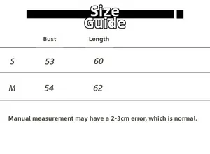 Size chart showing bust and length measurements for the asymmetric knit sweater