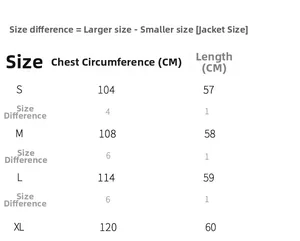 Detailed size guide for women's cardigan featuring chest and length measurements for S to XL