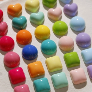 Colorful resin heart round and square charms for DIY jewelry making accessories