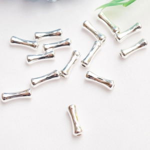 Polished 14K gold filled bamboo style tube beads for DIY jewelry making and bracelets
