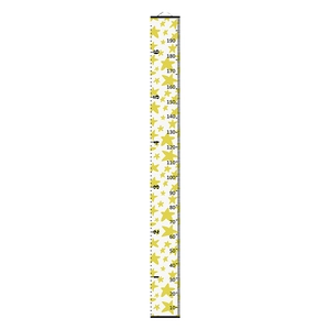 Nordic canvas height growth chart for kids with yellow stars, measures 10cm to 190cm