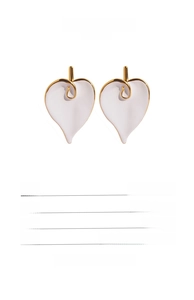 Macro view of Calla Lily earrings showing dimensions and 925 silver needle detail