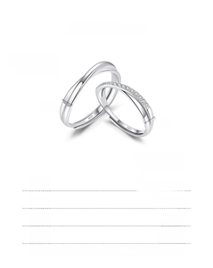 Size chart for 925 sterling silver Mobius rings showing widths of 4mm and 3mm