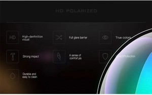 Detaillierte Grafik für polarisierte UV400-Gläser mit Blendschutz und HD-Sichtschutz