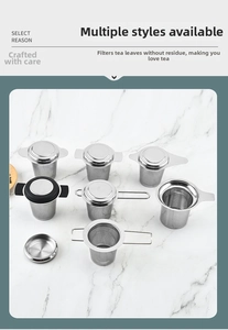 Detailed set of 304 stainless steel tea infusers with fine mesh filters and lids