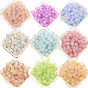 8mm frosted gradient glass beads in nine colors for DIY jewelry making and necklaces