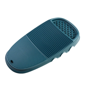 Deep blue thickened non-slip laundry washboard with wavy surface and drainage holes