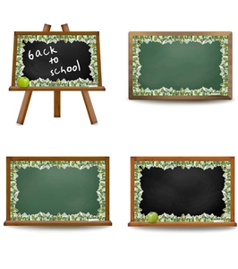 Scenery mountain border stickers shown on chalkboards for back to school decoration
