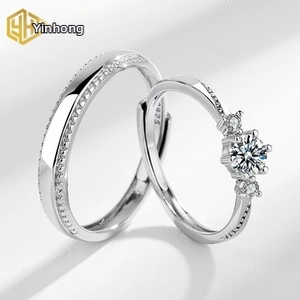 Detail of S925 sterling silver rings showing the S925 hallmark and 6-prong setting