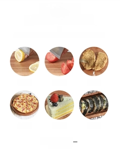 Versatile round ebony wood board for cutting fruit, vegetables, pizza, and serving sushi