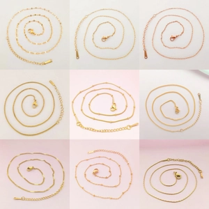 Stainless Steel Chain Necklace Vacuum Real Gold Plated Adjustable Lobster Clasp Minimalist Jewelry For Men Women