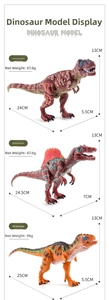 Detailed size chart for Tyrannosaurus and Spinosaurus articulated dinosaur models