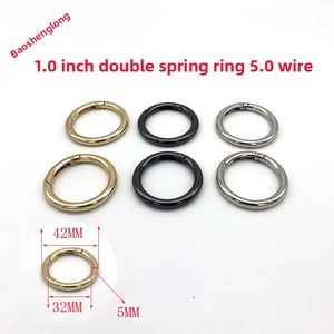 Detailed size chart for 42mm metal spring O-rings in gold, silver, and gun black finishes