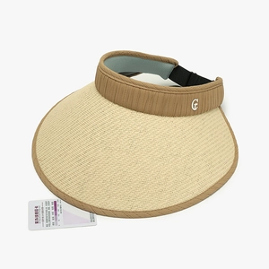 Lafite straw sun visor with wide brim and G logo detail for UV protection outdoors