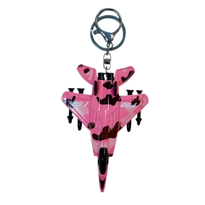 Portachiavi creativo in lega di caccia mimetico rosa con robusto anello in metallo attaccato