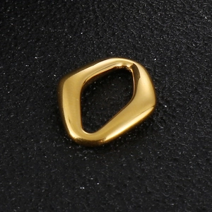 Polished gold geometric rhombus hollow pendant made of stainless steel for DIY jewelry