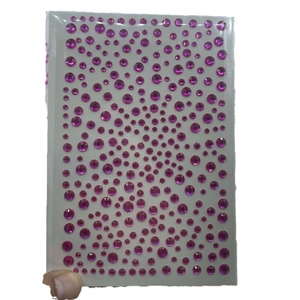 Pink self-adhesive acrylic rhinestone stickers in various sizes for eye makeup and crafts