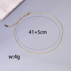 Polished 18K gold snake chain necklace with lobster clasp and adjustable extension