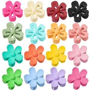 Flower Hair Claw Clip Matte Acrylic Shark Hairpin Non Slip Styling Tool For Women Girls Elegant Hollow Out Design