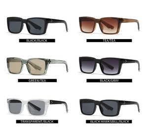 Detailed display of vintage sunglasses in six color options with classic rivet frames