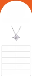 Detailed view of S925 silver necklace with 1ct moissanite marquise cut pendant