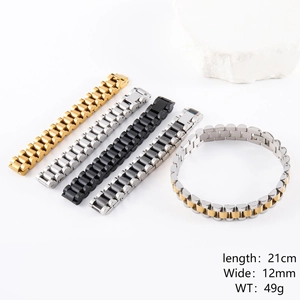 Stainless Steel Watch Band Bracelet Presidential Link Hip Hop Fashion Unisex Jewelry