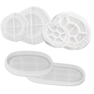 6-delige set siliconen mallen voor DIY hars trays met golvende waterpatroon structuur