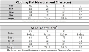 Detailed size chart for the sequin mesh dress with bust, waist, and hip measurements