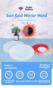 Macro detail of sun god mirror silicone molds with high toughness and flexible texture