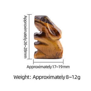 Natural tiger eye stone rabbit carving mini animal figurine with size measurements