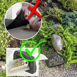 Realistic resin rock key hideaway box for outdoor garden security and hidden storage