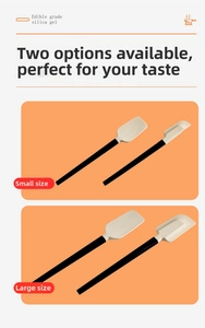 Detailed comparison of large and small food-grade silicone spatulas with ergonomic handles
