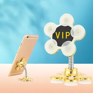 Mobile Phone Holder Suction Cup Stand Flexible Gooseneck Flower Shape Vacuum Adsorption For Car Desktop Silicone Metal
