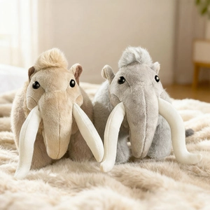 Mammoth Plush Toy Soft Stuffed Elephant Doll Animal Decorative Pillow For Kids Birthday Gift Home Ornament Cute