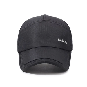 Men's breathable black mesh baseball cap with Fashion print for outdoor sports