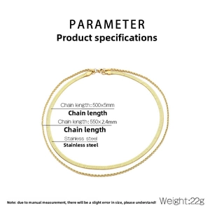 Détails du collier double épaisseur en acier inoxydable doré avec maille serpent