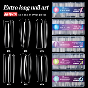 Extra Lange Full Cover Nageltips Heldere Hars Acryl Multi Vormen Verlenging DIY Manicure Prof