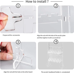 Step-by-step guide for assembling a clear acrylic double-layer jewelry display stand