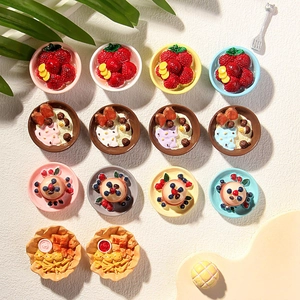 Assorted miniature dessert models including resin cakes and ice cream for DIY decor
