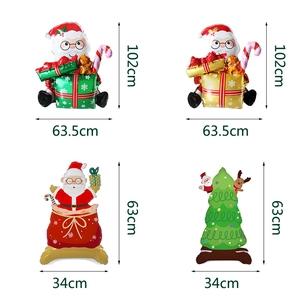 Lot de ballons de Noël en aluminium Père Noël et Sapin avec dimensions de taille