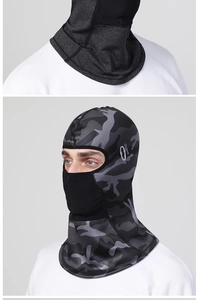 Detail view of the breathable mesh and thermal fleece lining on the windproof cycling mask